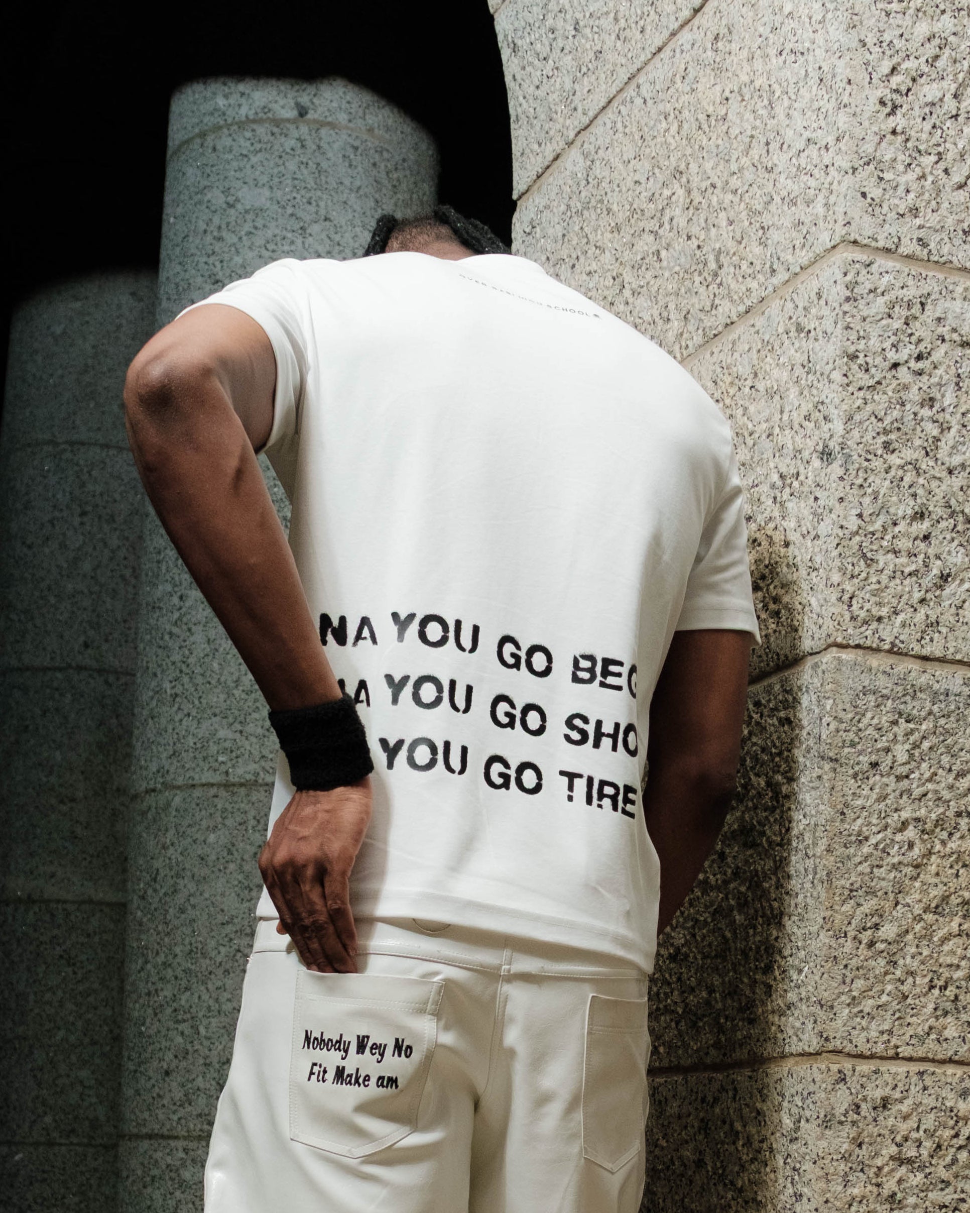 White OSHS Co-Ordinated T-shirt by OVERSABI HIGH SCHOOL, featuring the school logo and comfortable cotton fabric.